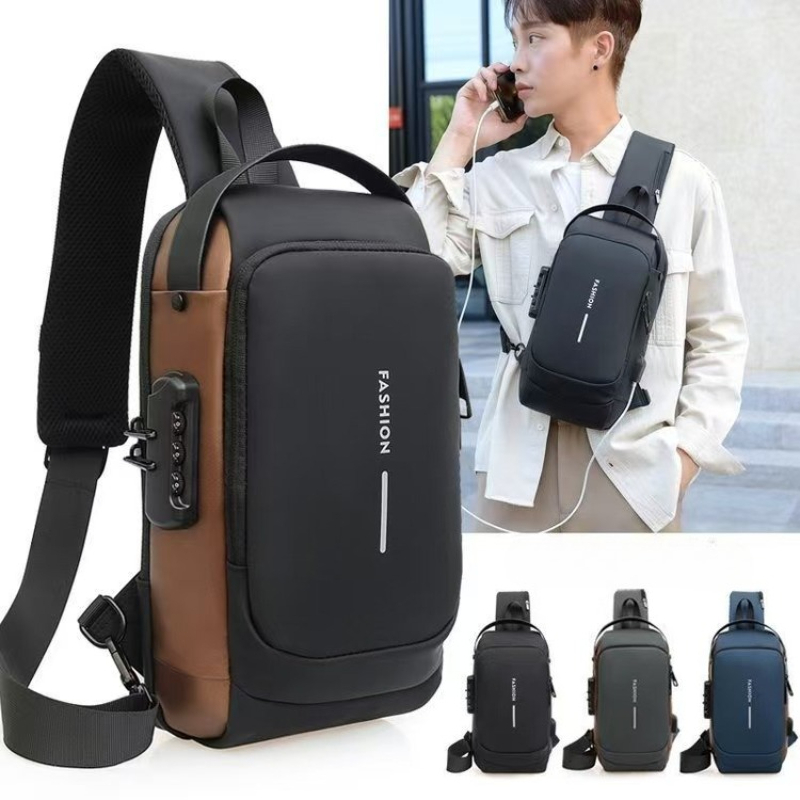 Sling Backpack Shoulder - 2026 Multifunction Anti-theft Classic Black Men's