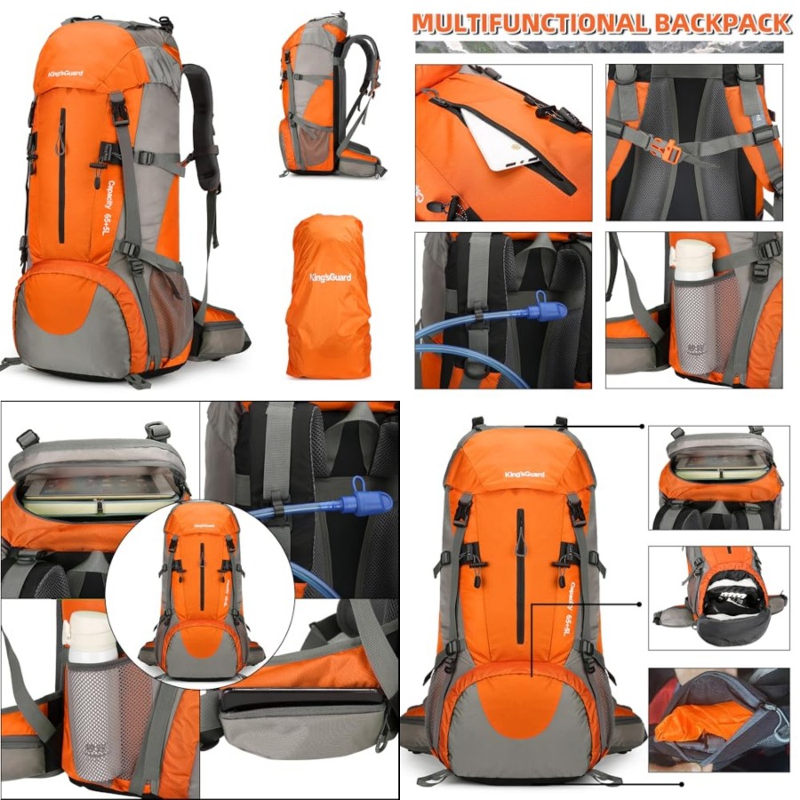 Hiking Backpack Waterproof - 70L Hiking Backpack with Rain Cover
