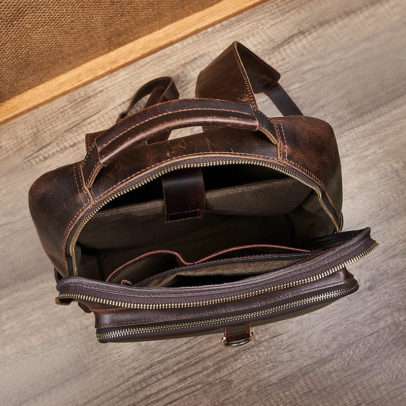 Men's Top Grain Waxed Leather  – Leather Backpack Vintage recenzja i cena
