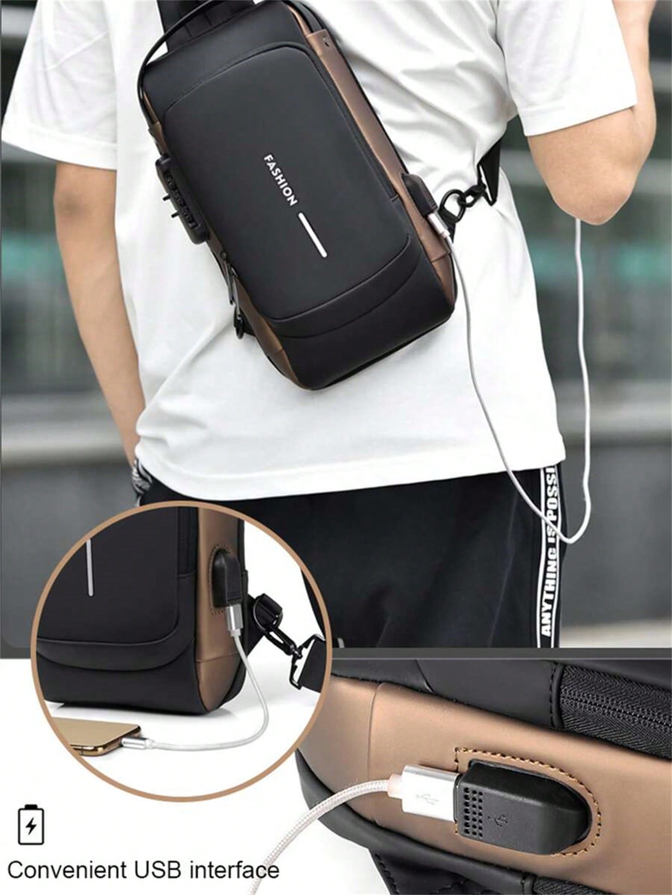 Men's Bags Shoulder Messenger  – Sling Backpack Shoulder recenzja i cena