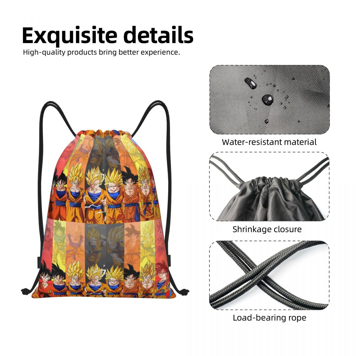 Custom DBZ G-Gokues Cartoon Dr – Drawstring Gym Bag recenzja i cena