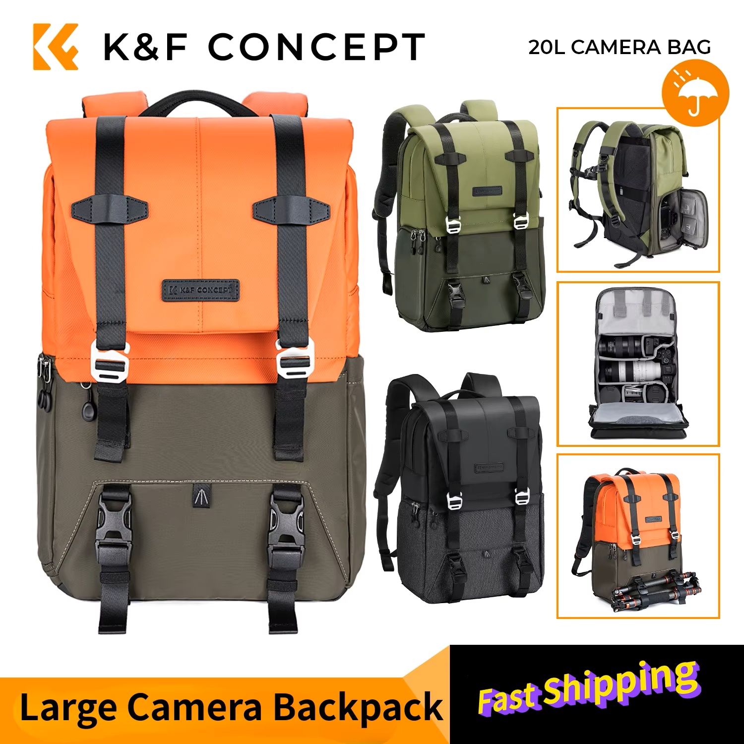 K&F CONCEPT Camera Backpack Tr – Rain Cover Backpack recenzja i cena