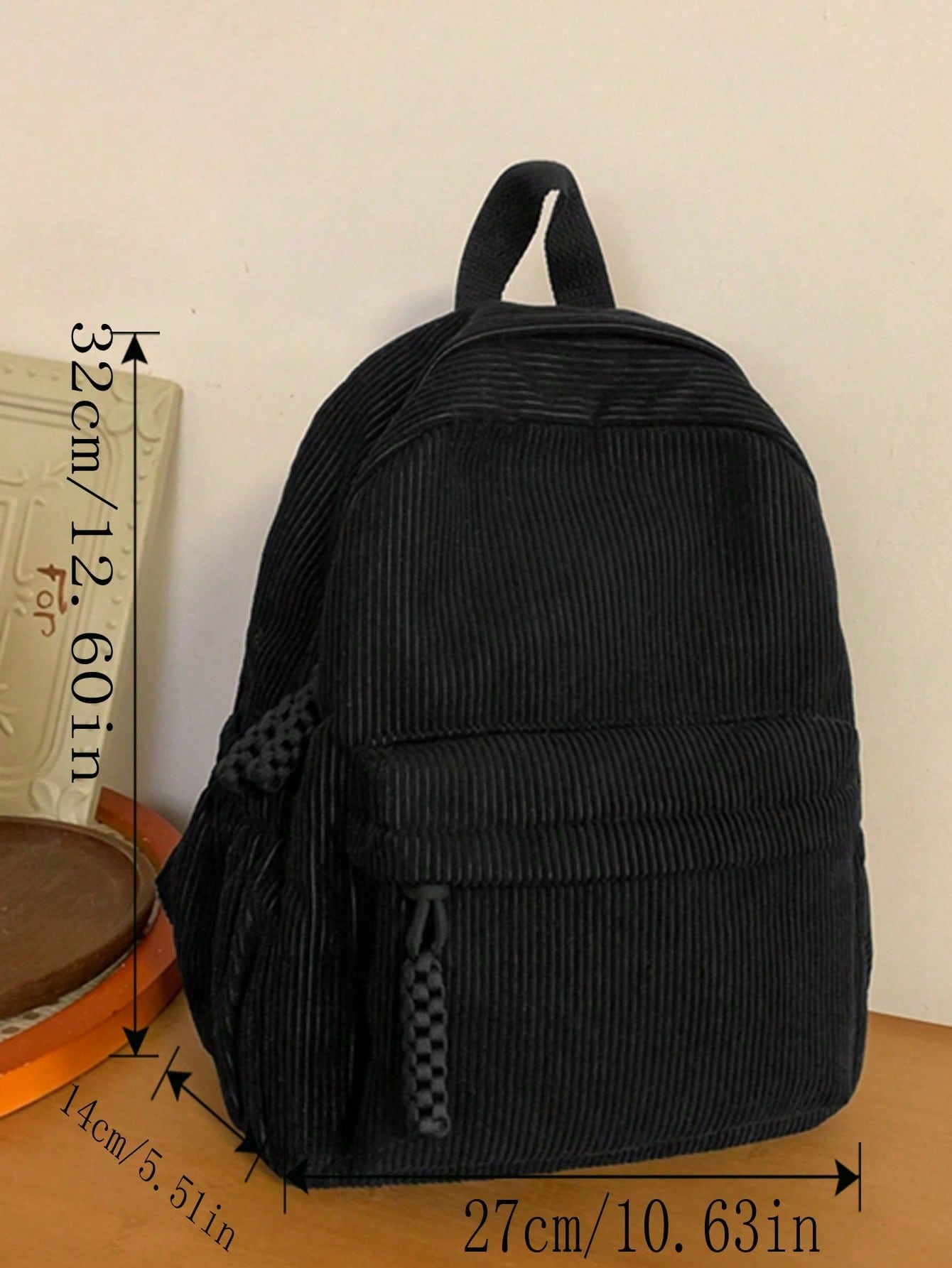 Solid Color Corduroy Fabric Fa – Fashion Backpack Women recenzja i cena
