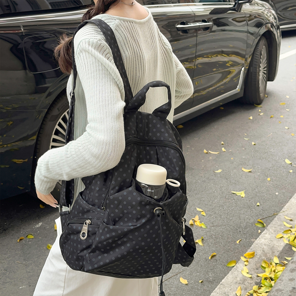 Polka Dot Nylon Drawstring Bac – Canvas Backpack Casual recenzja i cena