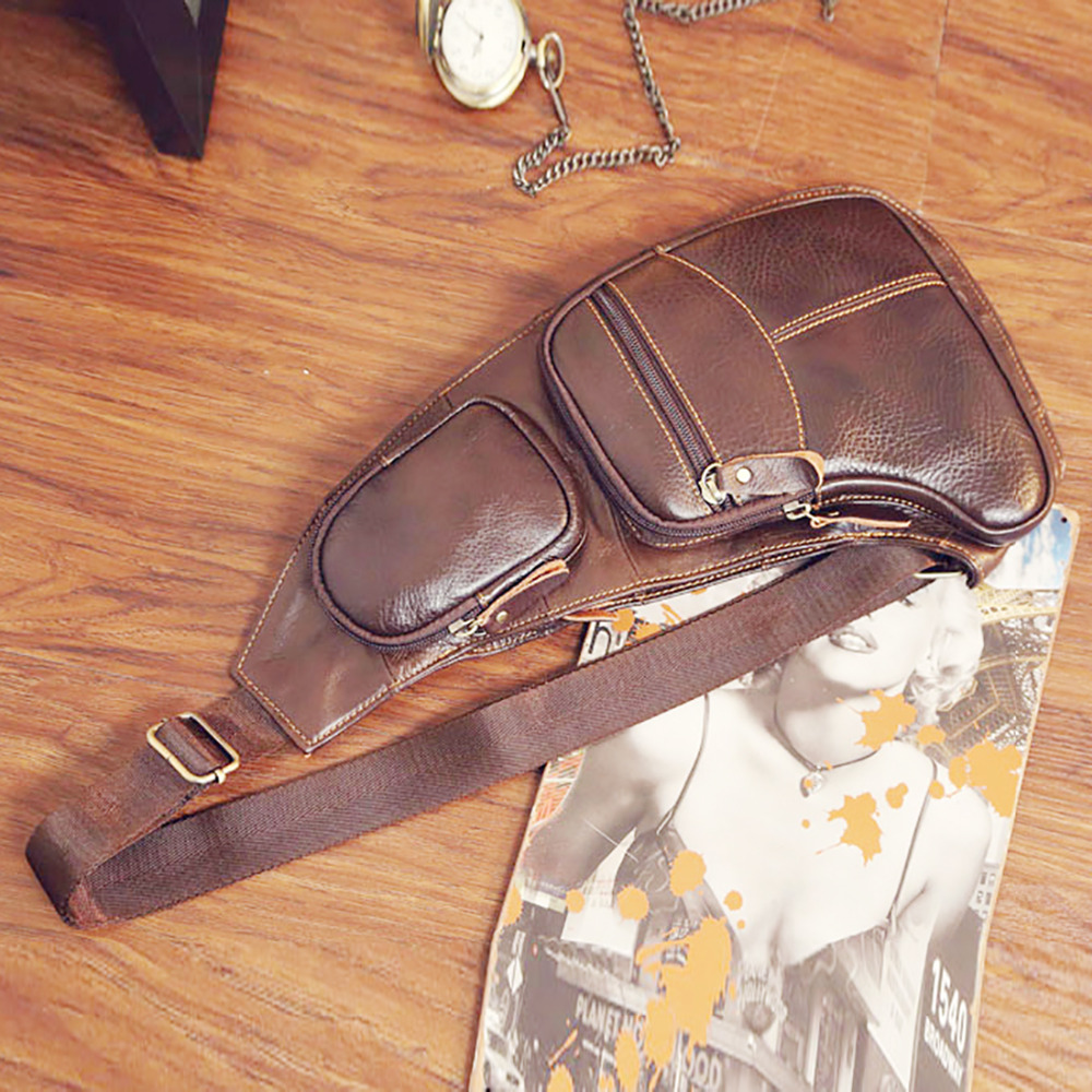 High Quality Men Genuine Leath – Sling Backpack Shoulder recenzja i cena