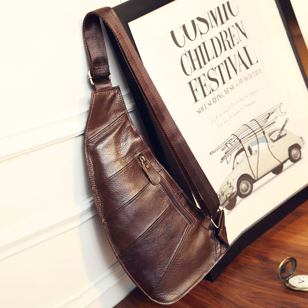 High Quality Men Genuine Leath – Sling Backpack Shoulder recenzja i cena
