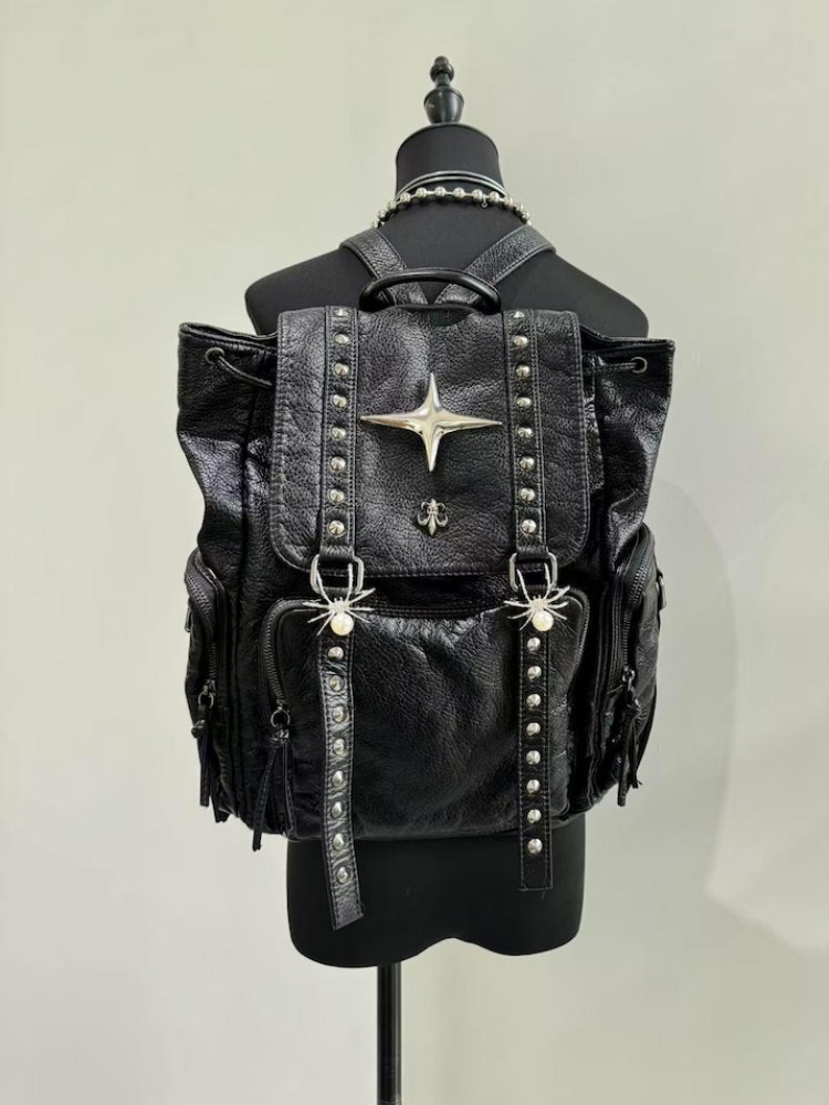 Gothic Punk PU Leather Shoulde – Leather Backpack Vintage recenzja i cena