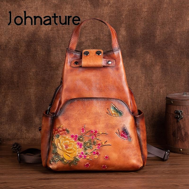Johnature Genuine Leather Embo – Leather Backpack Vintage recenzja i cena