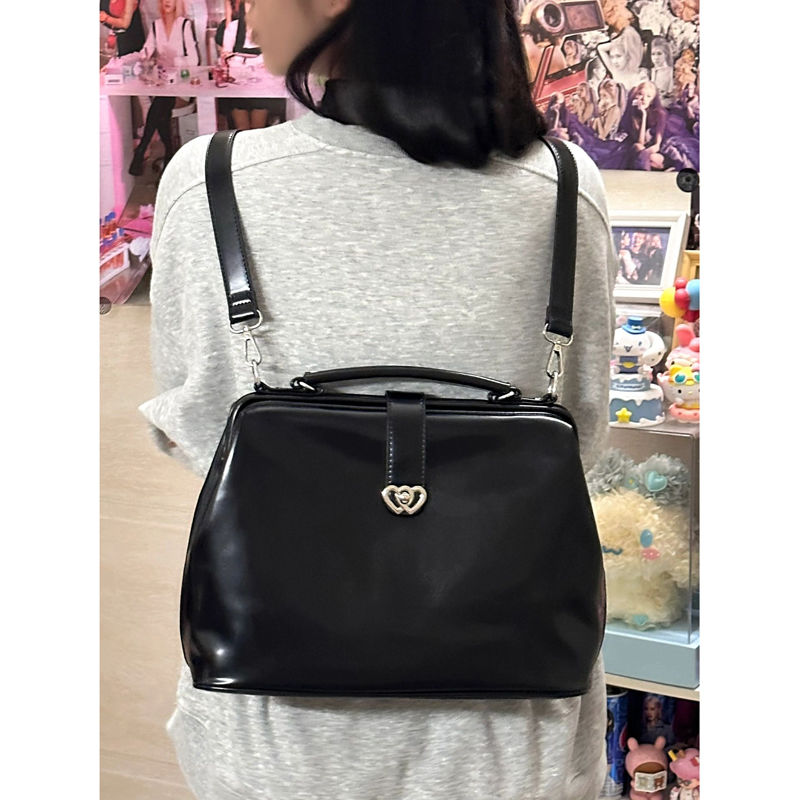 Vintage Black Y2k Mochila Wome – Leather Backpack Vintage recenzja i cena