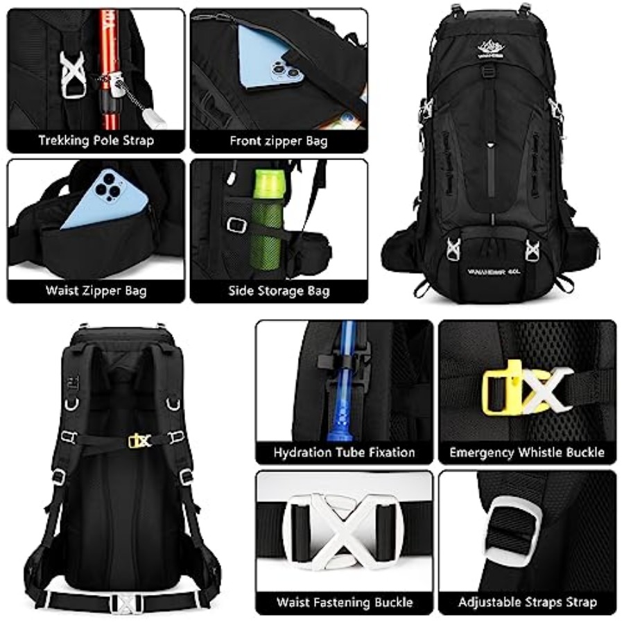 50L Hiking Backpack Men Campin – Rain Cover Backpack recenzja i cena