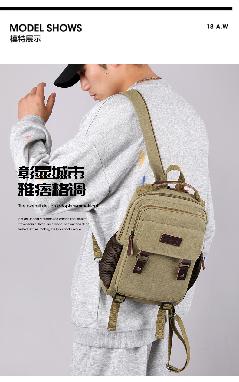 New Canvas Chest Bag Men Large – Canvas Backpack Casual recenzja i cena