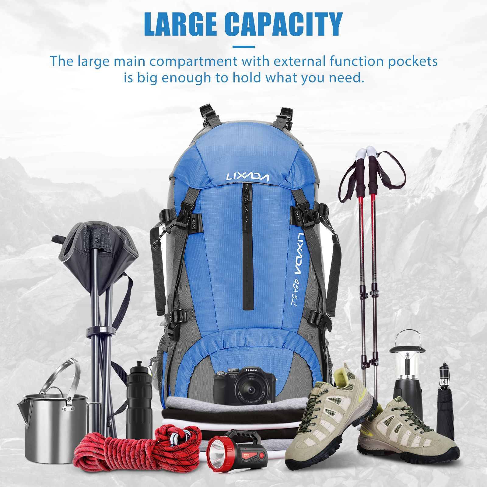 Lixada 50L Large Waterproof Tr – Rain Cover Backpack recenzja i cena