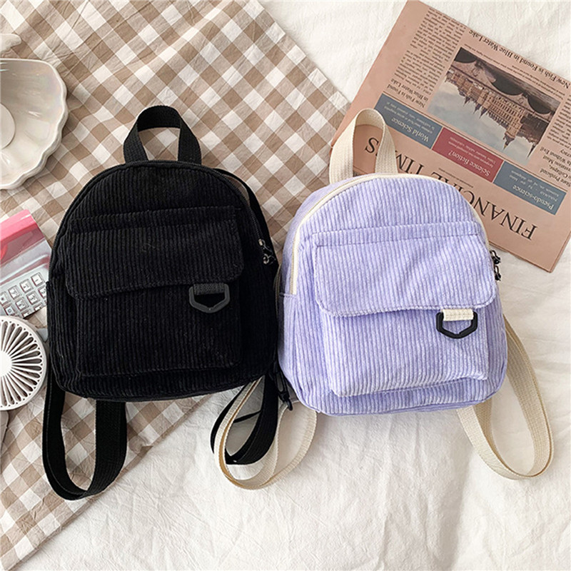 Solid Color Mini Backpack Cord – Fashion Backpack Women recenzja i cena