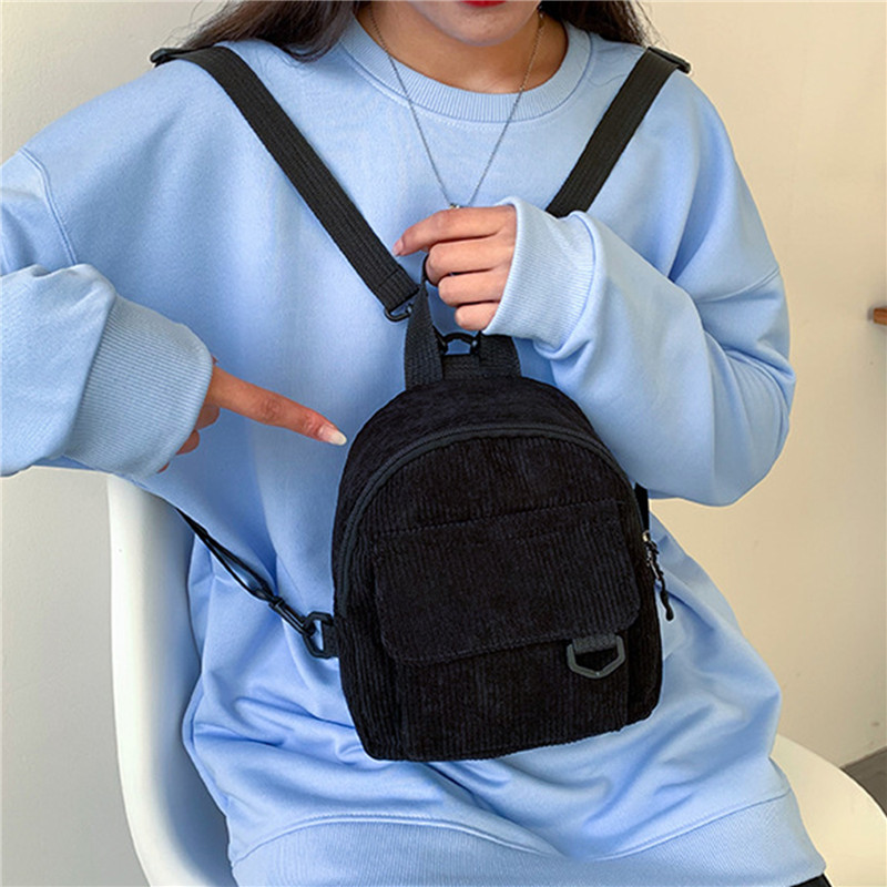 Solid Color Mini Backpack Cord – Fashion Backpack Women recenzja i cena