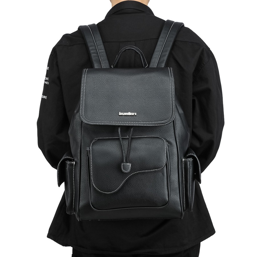 【New Arrival】Women's Black Fau – Leather Backpack Vintage recenzja i cena